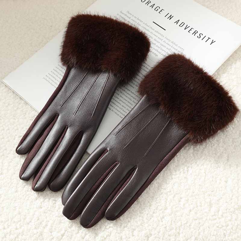 Leather Driving Glove - Gants d'hiver en cuir PU de